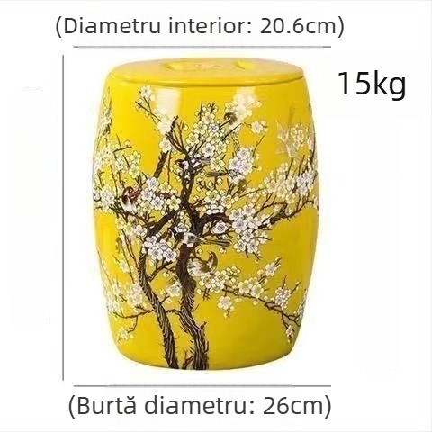 Recipient ceramic pentru depozitarea orezului cu capac, sigilat, capacitate 10–20 kg, rezistent la umezeală și insecte