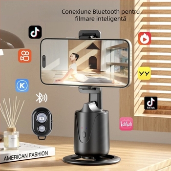 Stabilizator pentru telefon cu recunoaștere facială, urmărire automată, anti-vibrații, stabilizator rotativ cu 3 axe, ABS