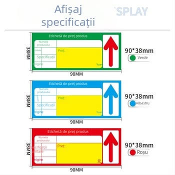 Etichetă de preț din hârtie acoperită, display card, dublu‑față, preț scris de mână, potrivită pentru magazine și supermarketuri, stil chinezesc, cod produs Spjq
