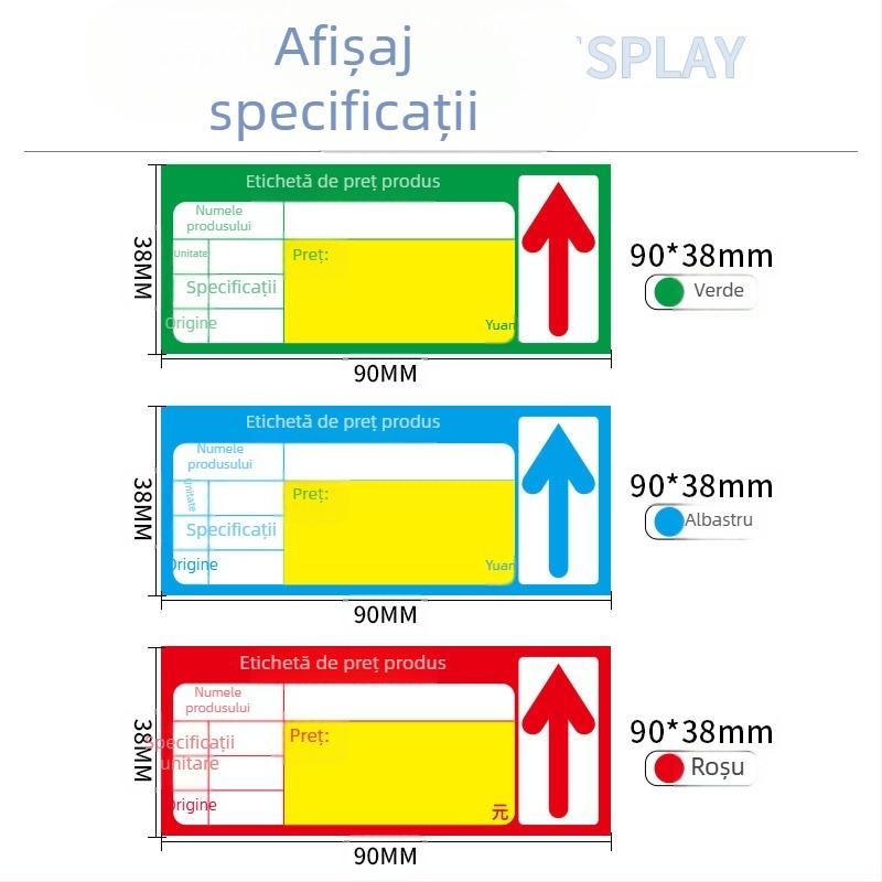 Etichetă de preț din hârtie acoperită, display card, dublu‑față, preț scris de mână, potrivită pentru magazine și supermarketuri, stil chinezesc, cod produs Spjq