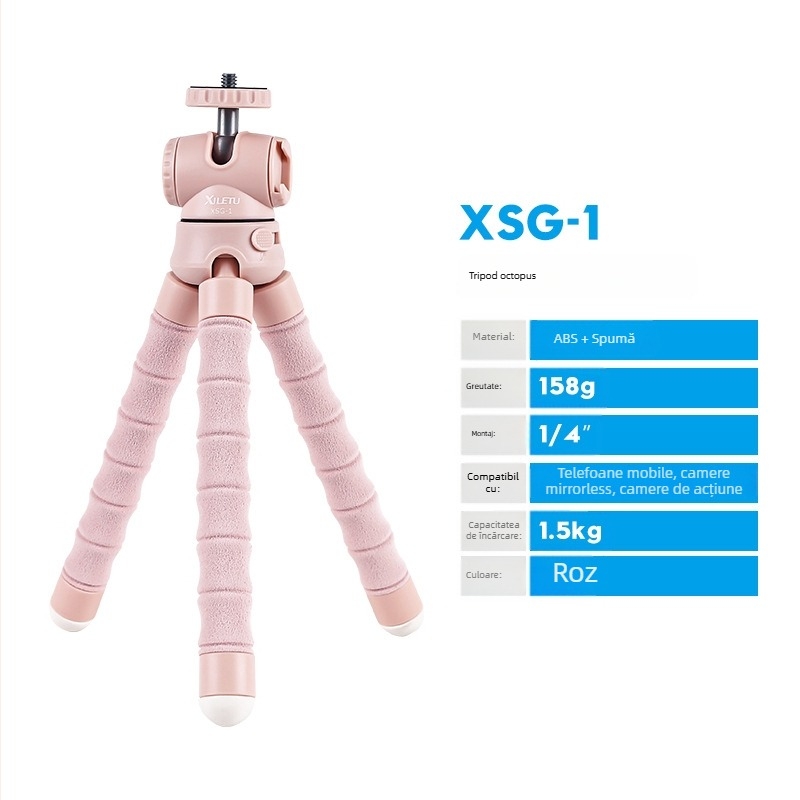 Happy tour Trepied octopus pentru telefon/DSLR – material ABS, greutate 158 g