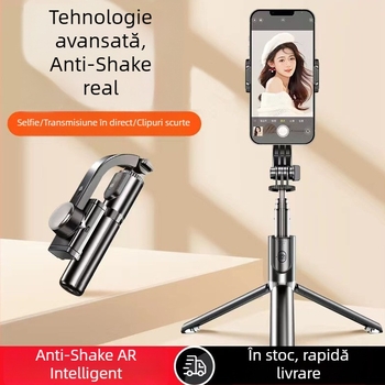 Stabilizator gimbal pentru telefon – mână, anti-tremur, suport telefon, trepied pentru selfie, Bluetooth și telecomandă