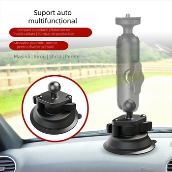 Weijiesi Suport universal pentru telefon în mașină, bază cu ventuză și cap cu articulație sferică, material: plastic + aliaj de aluminiu