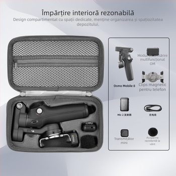 Brdrc Geantă de depozitare pentru DJI Osmo Mobile 8 — husă de transport pentru stabilizatorul de telefon, include un set de 7 accesorii
