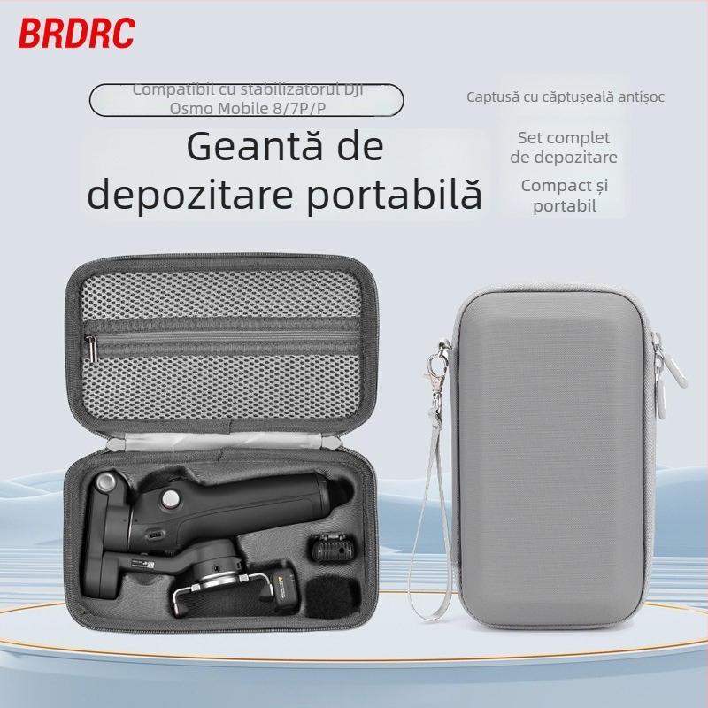 Brdrc Geantă de depozitare pentru DJI Osmo Mobile 8 — husă de transport pentru stabilizatorul de telefon, include un set de 7 accesorii