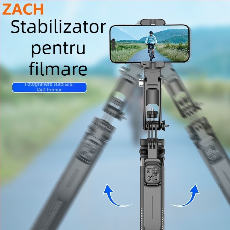 ZACH stabilizator pentru telefon, model C16, din ABS și aliaj de aluminiu, suport Bluetooth, telecomandă inclusă