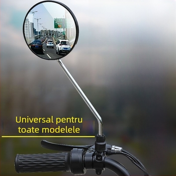 Oglindă retrovizoare rotundă, universal compatibilă cu vehicule electrice și motociclete