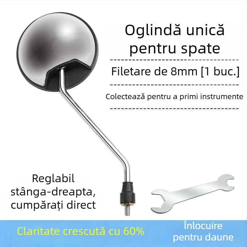Oglindă retrovizoare rotundă, universal compatibilă cu vehicule electrice și motociclete