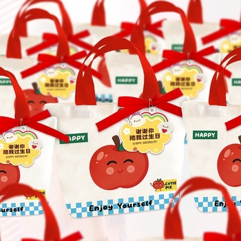 Geantă de pânză pentru copii, cu design desen animat, gentuță cadou personalizabilă, cusută