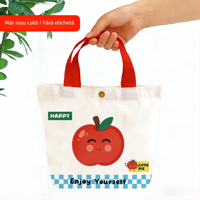 Geantă de pânză pentru copii, cu design desen animat, gentuță cadou personalizabilă, cusută