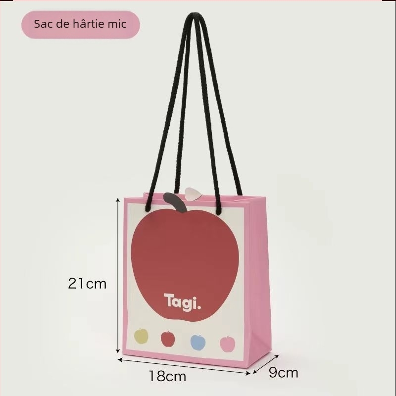 Tagi Geantă tote cu imprimare Apple Cartoon Graffiti, 250 g Film de înaltă calitate, Origine Guangzhou