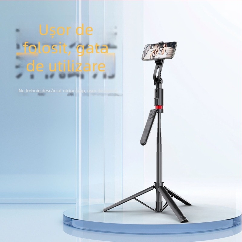 Stabilizator gimbal pentru telefon cu telecomandă, lumină de umplere, Bluetooth — aliaj de aluminiu + ABS, suport pentru stabilizare în corp