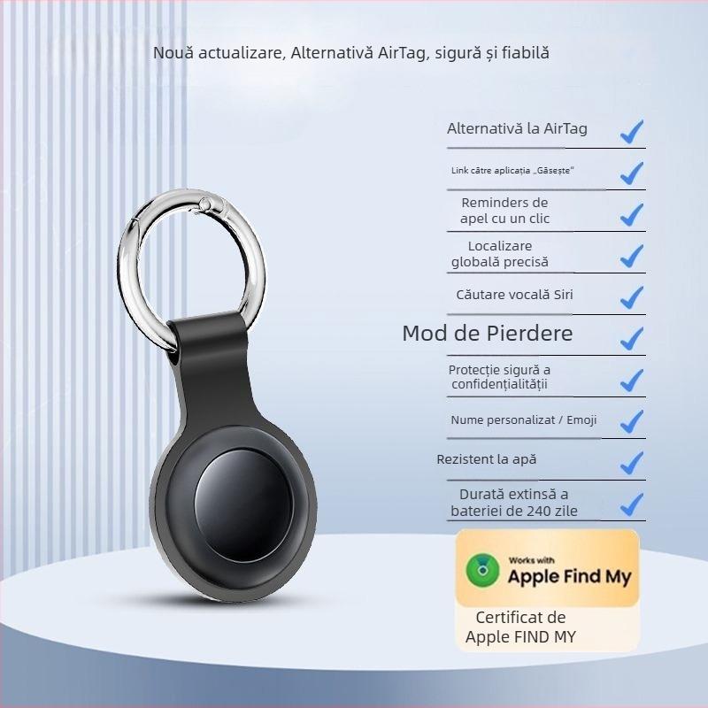 Locator GPS anti-pierdere – alternativă Airtag, breloc pentru chei și geantă, T-01, ABS