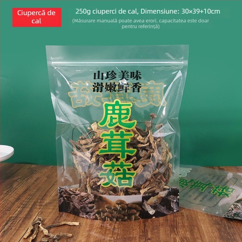 Pungă de ambalaj pentru ciuperci Deer Antler cu fermoar – material alimentar compozit, origine Jieyang, Guangdong; brand And; fără imprimare logo