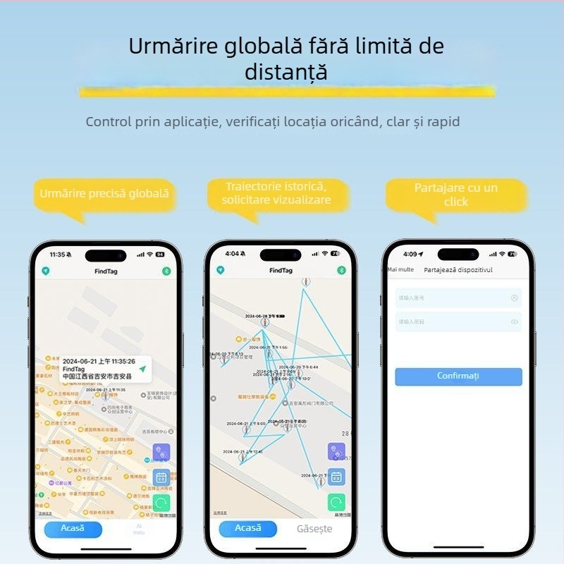 Tracker inteligent anti-pierdut pentru biciclete și animale de companie, model F3, ABS, Bluetooth, baterie 220 mAh