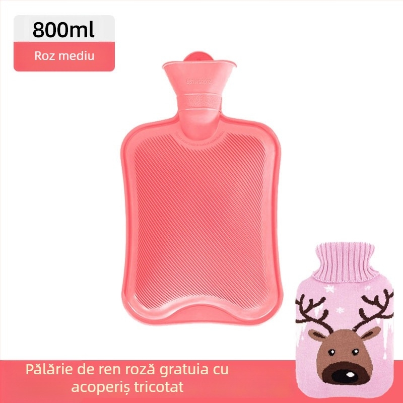 Borcăna de apă fierbinte din cauciuc, îngroșată și etanșă, pentru mâini, burtă și picioare (greutate 0.3 kg; material: cauciuc; încălzire: încărcare cu apă; părți aplicabile: mâini, abdomen, picioare)