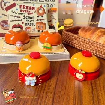 Sonerie de servire manuală, ornament metalic cu desen animat, oțel-carbon; model WJZH-041; realizare Handmade DIY; potrivit pentru casă, birou, restaurant, hotel