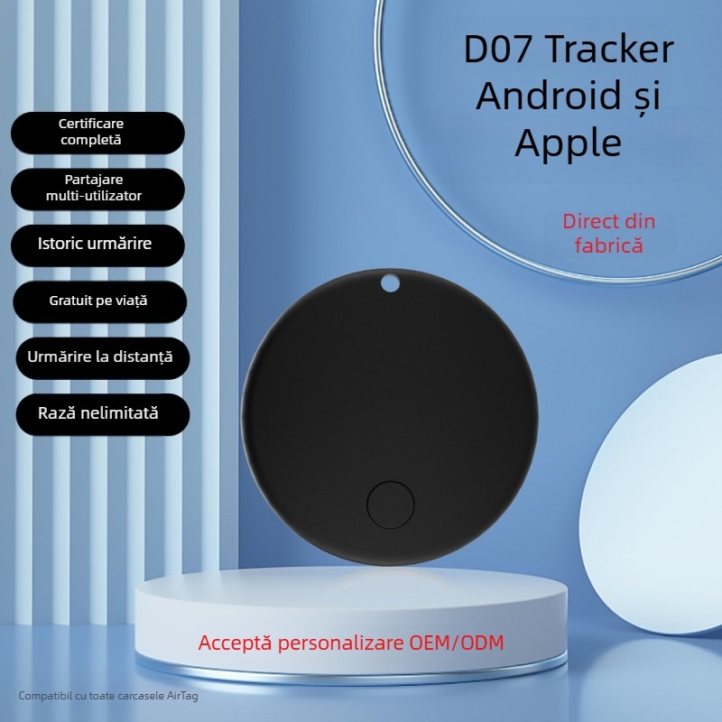 Dispozitiv inteligent antipierdere cu sistem dual, înlocuitor Airtag, localizator pentru animale de companie, dimensiune mini
