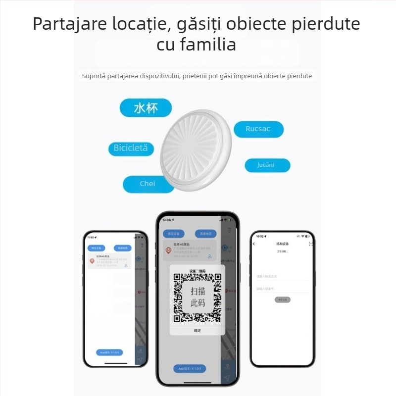 Tracker GPS cu poziționare precisă, poziționare Bluetooth, rezistent la apă, baterie înlocuibilă, navigație pe hartă