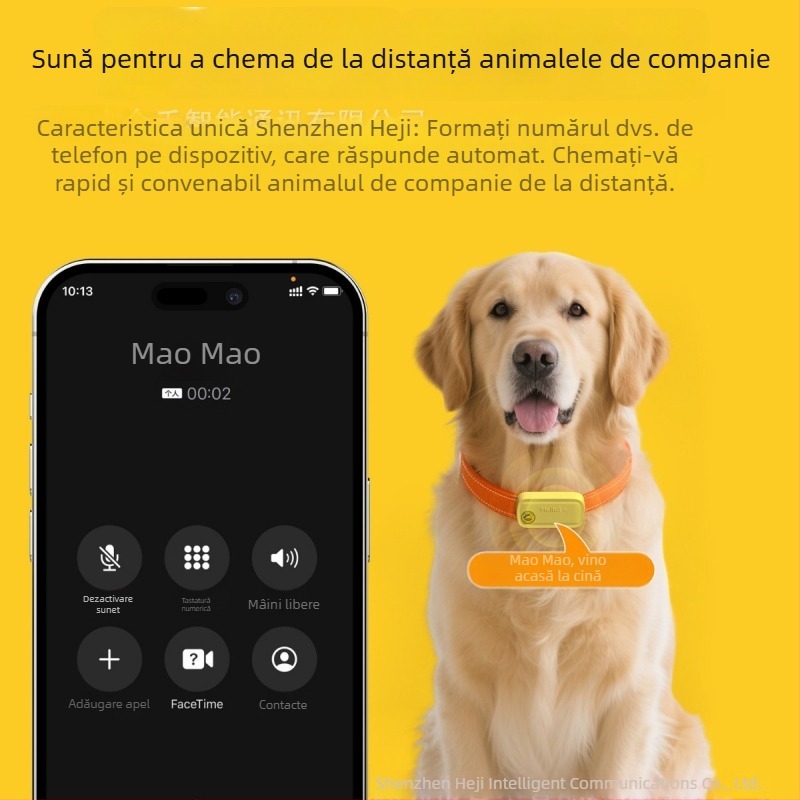 Colier GPS pentru animale de companie – localizator anti-pierdere pentru câini și pisici, apel de la distanță