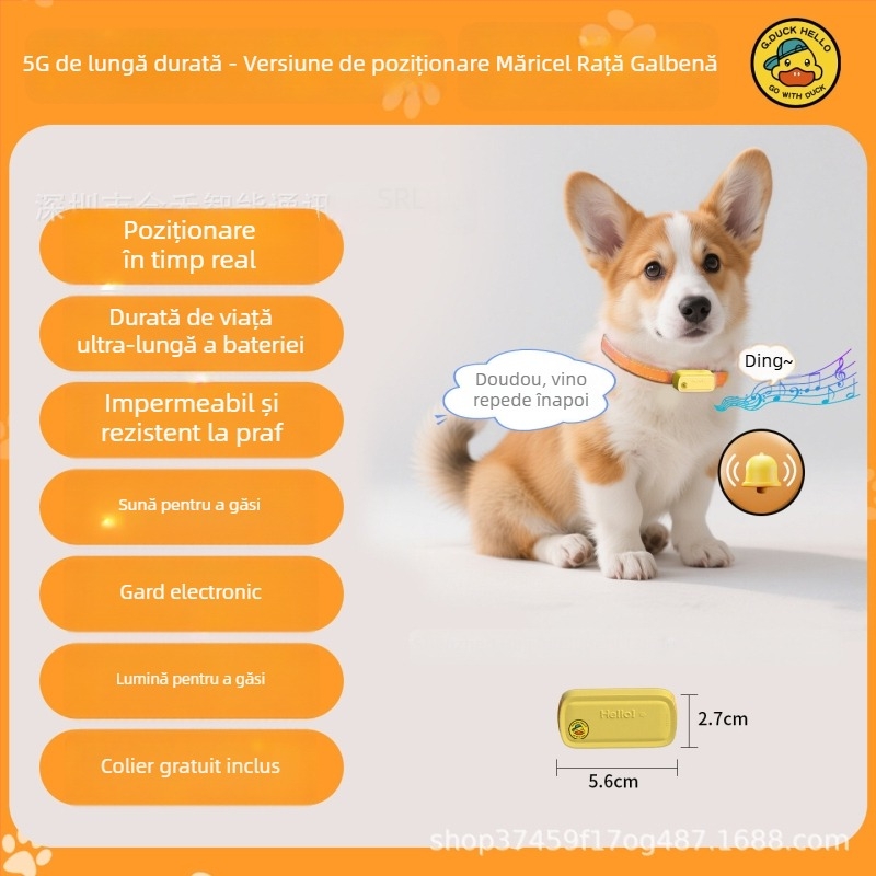 Colier GPS pentru animale de companie – localizator anti-pierdere pentru câini și pisici, apel de la distanță
