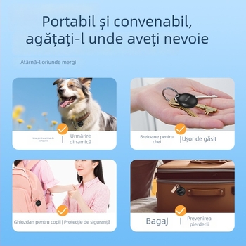 Mini localizator anti-pierdere F6 — impermeabil, urmărire GPS, compatibil cu iOS, baterie de 225 mAh