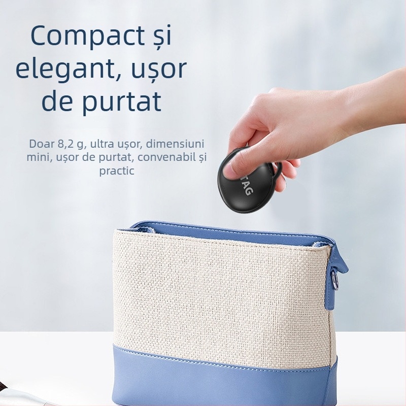 Mini localizator anti-pierdere F6 — impermeabil, urmărire GPS, compatibil cu iOS, baterie de 225 mAh