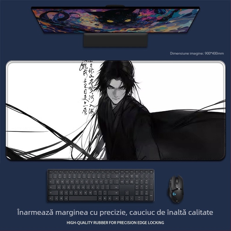 Pad de mouse din cauciuc natural, o singură față, imprimare prin transfer termic, stil animație desenată