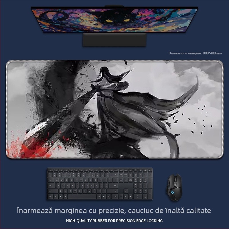 Pad de mouse din cauciuc natural, o singură față, imprimare prin transfer termic, stil animație desenată