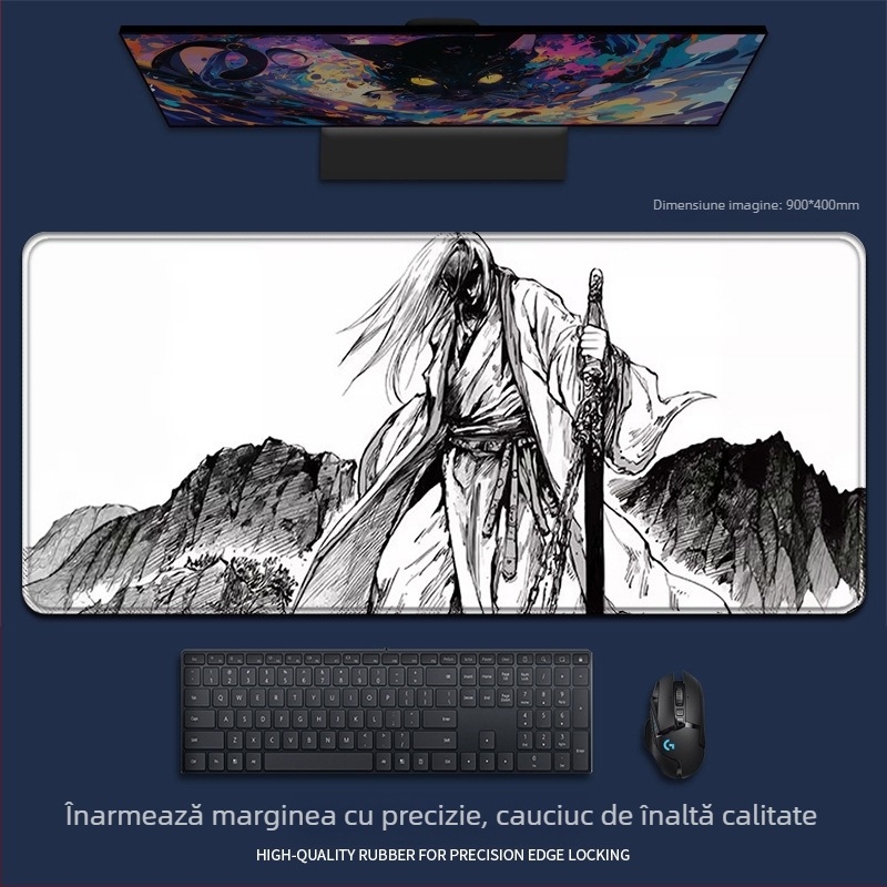 Pad de mouse din cauciuc natural, o singură față, imprimare prin transfer termic, stil animație desenată