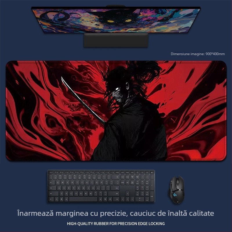 Pad de mouse din cauciuc natural, o singură față, imprimare prin transfer termic, stil animație desenată