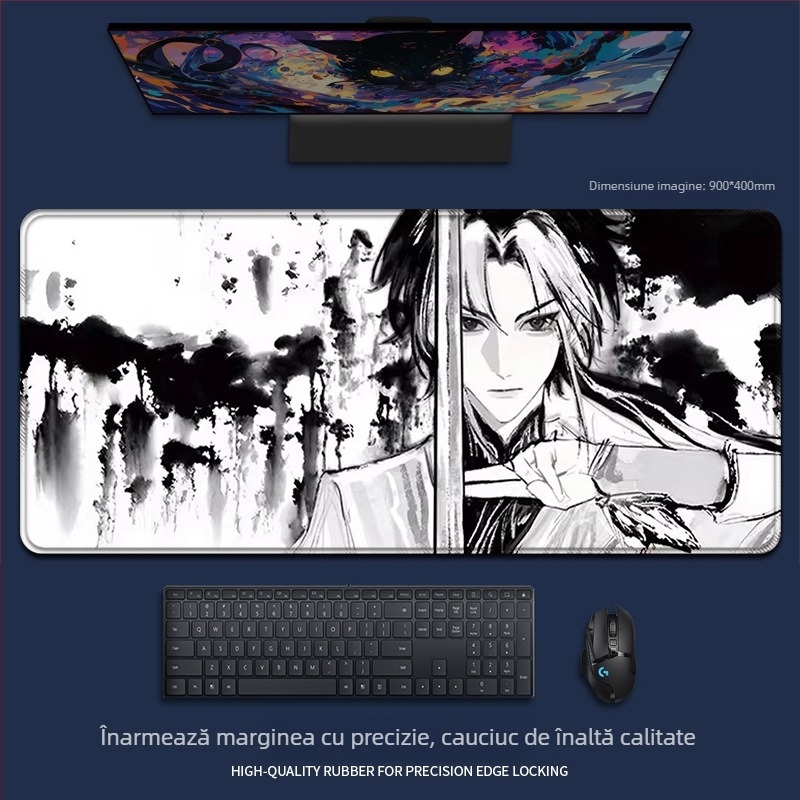 Pad de mouse din cauciuc natural, o singură față, imprimare prin transfer termic, stil animație desenată