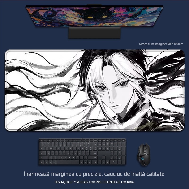 Pad de mouse din cauciuc natural, o singură față, imprimare prin transfer termic, stil animație desenată