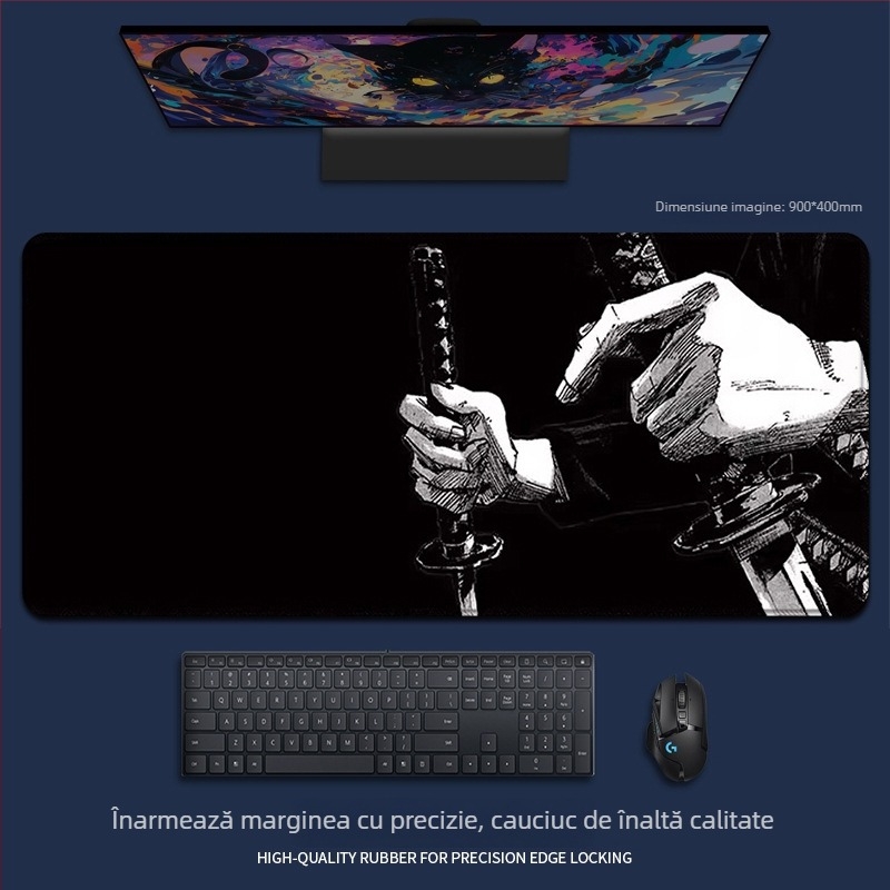 Pad de mouse din cauciuc natural, o singură față, imprimare prin transfer termic, stil animație desenată