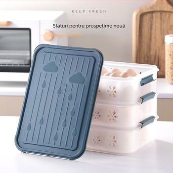 Cutie pentru ouă pentru frigider cu capac – Transparent, plastic alimentar, etanșare, păstrare proaspătă