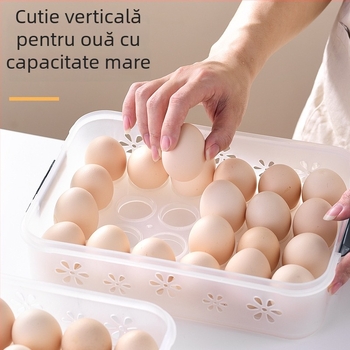 Cutie pentru ouă pentru frigider cu capac – Transparent, plastic alimentar, etanșare, păstrare proaspătă
