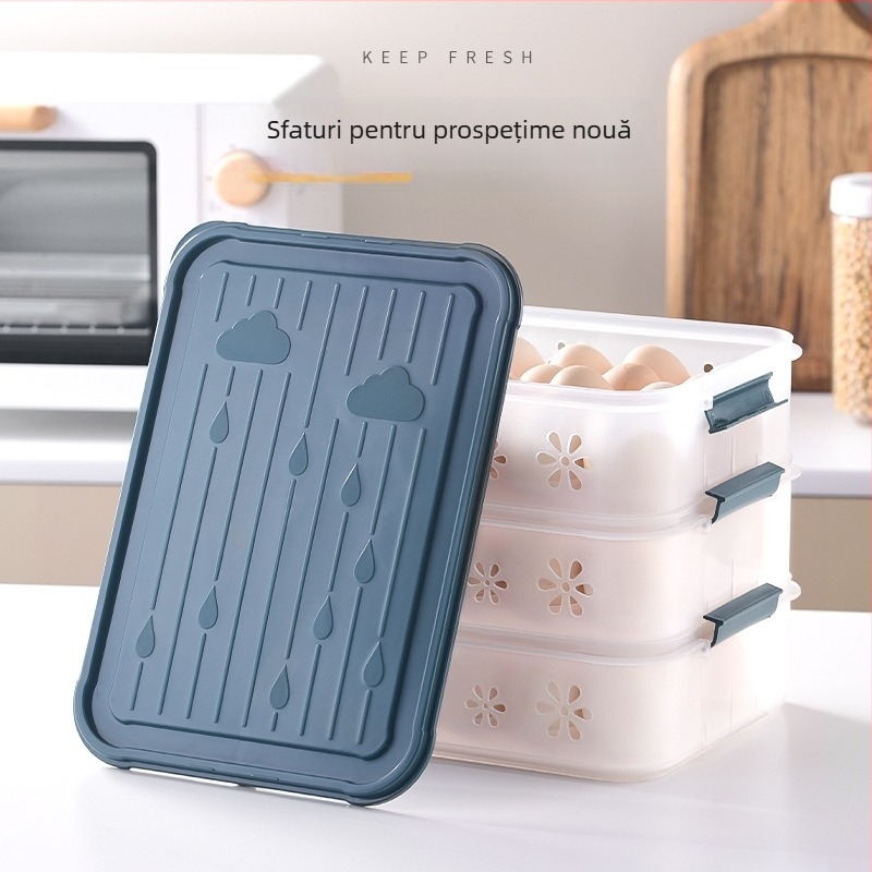 Cutie pentru ouă pentru frigider cu capac – Transparent, plastic alimentar, etanșare, păstrare proaspătă