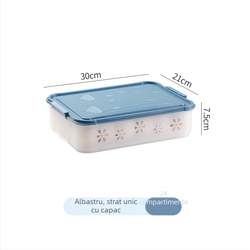 Cutie pentru ouă pentru frigider cu capac – Transparent, plastic alimentar, etanșare, păstrare proaspătă