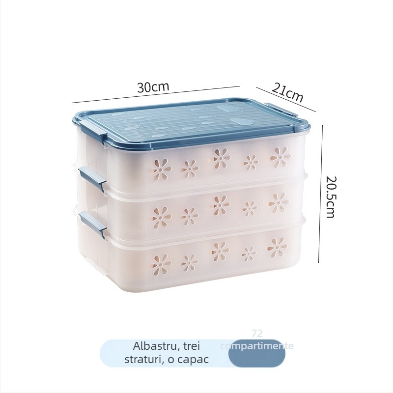 Cutie pentru ouă pentru frigider cu capac – Transparent, plastic alimentar, etanșare, păstrare proaspătă