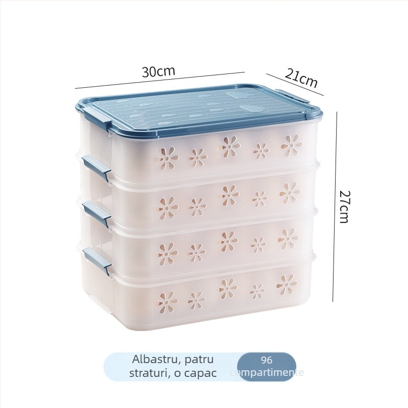 Cutie pentru ouă pentru frigider cu capac – Transparent, plastic alimentar, etanșare, păstrare proaspătă