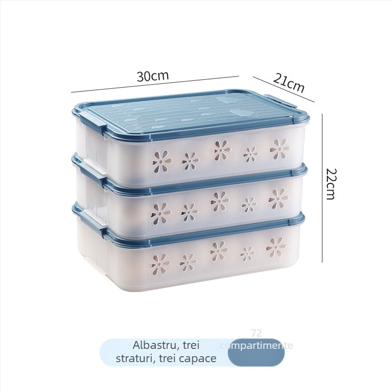 Cutie pentru ouă pentru frigider cu capac – Transparent, plastic alimentar, etanșare, păstrare proaspătă