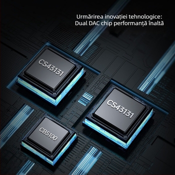 Amplificator DAC pentru căști cu dual DAC, carcasă din metal, compatibil cu dispozitive mobile