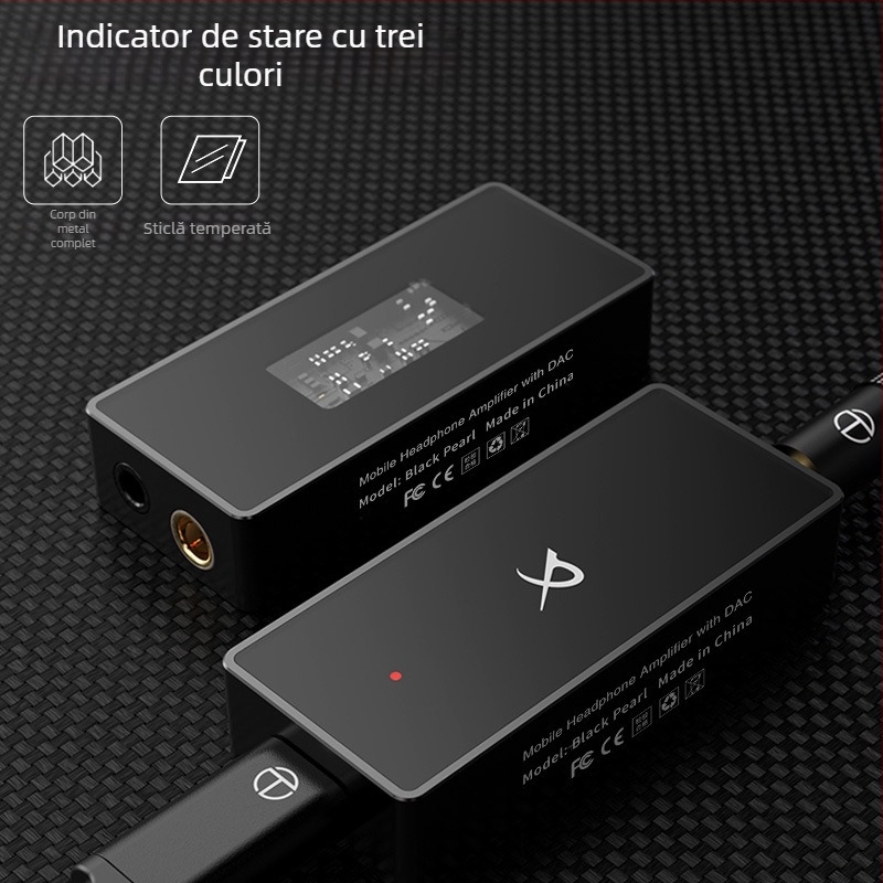 Amplificator DAC pentru căști cu dual DAC, carcasă din metal, compatibil cu dispozitive mobile