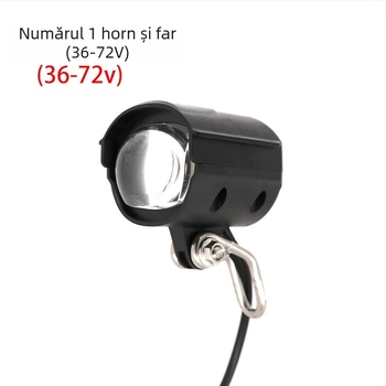 12W lampă frontală și claxon 2 în 1 pentru biciclete electrice cu baterie litiu — montaj exterior rezistent la apă