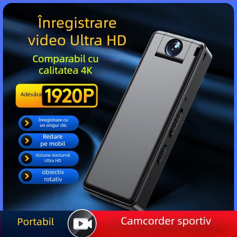 Cameră HD purtabilă: înregistrare 1080p, sunet 3D, stabilizare electronică, USB 3.0, stocare microSD