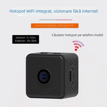 Cameră Wi‑Fi inteligentă 1080p, vedere de noapte, detecție de mișcare cu notificări, control prin aplicație mobilă, utilizare în interior