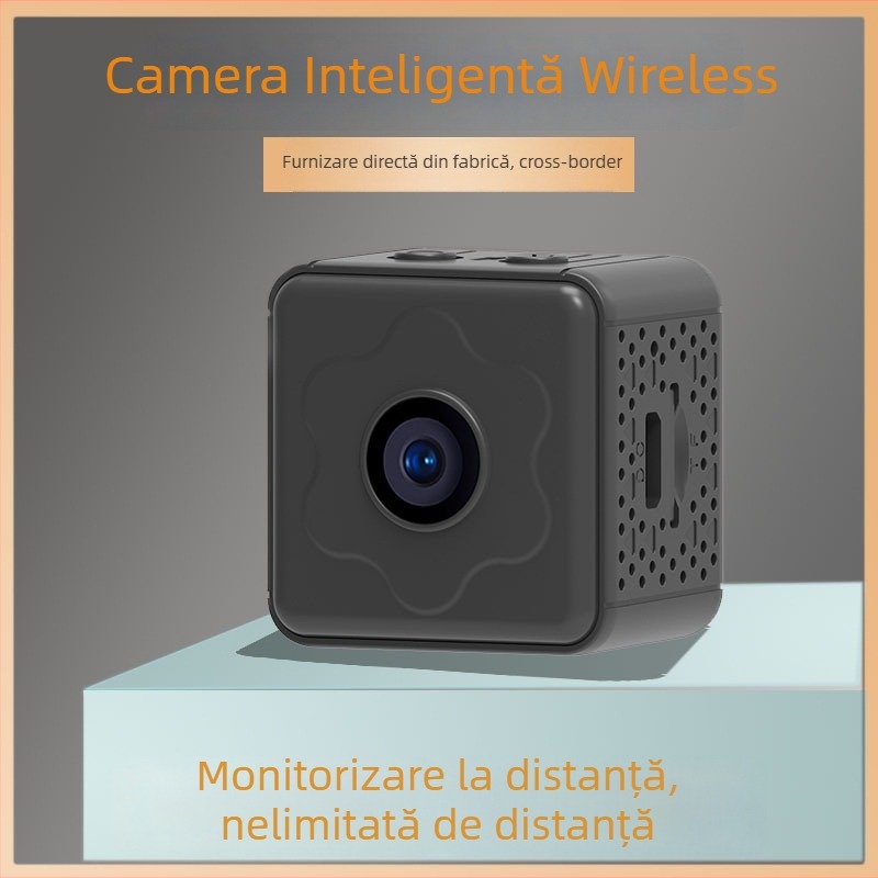 Cameră Wi‑Fi inteligentă 1080p, vedere de noapte, detecție de mișcare cu notificări, control prin aplicație mobilă, utilizare în interior