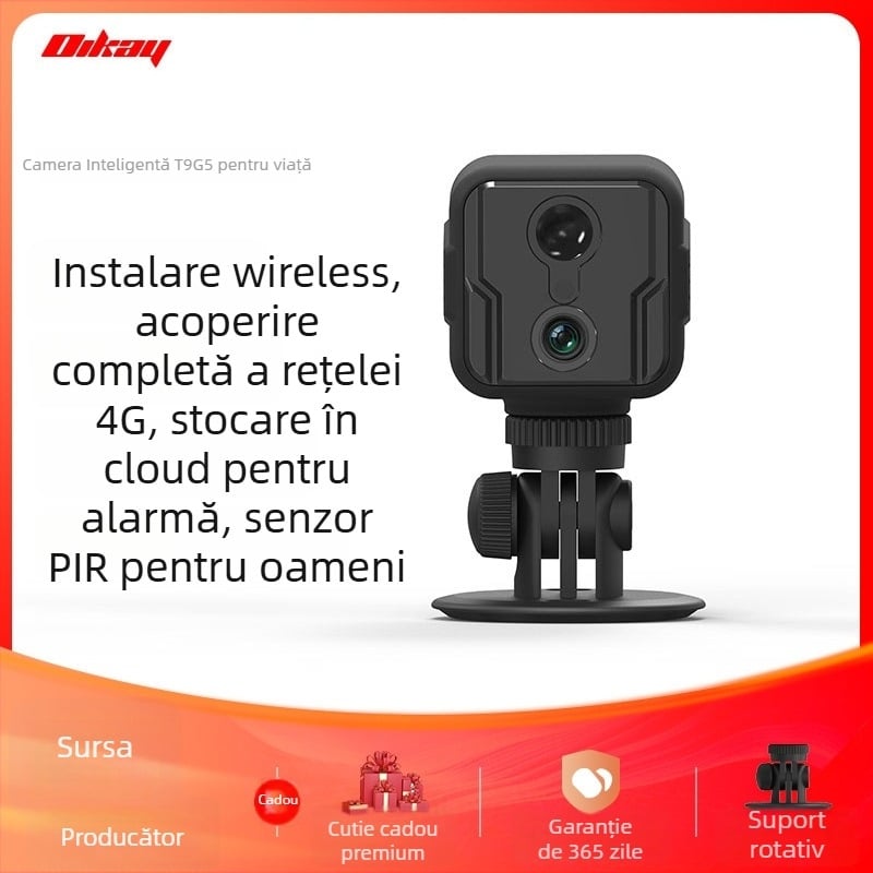 Cameră de supraveghere inteligentă 4G cu stocare în cloud, 1080P, detecție PIR a mișcării, vizualizare pe timp de noapte IR 5–10 m