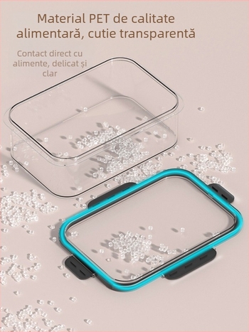 Cutie de depozitare alimentară din PET, transparent etanș, pentru congelare, rezistent la umezeală, cu capacitate mare pentru fructe și legume