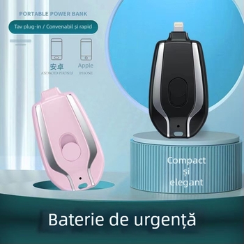 Baterie externă de urgență tip breloc K100, din plastic, 45 g, Portabil pentru exterior